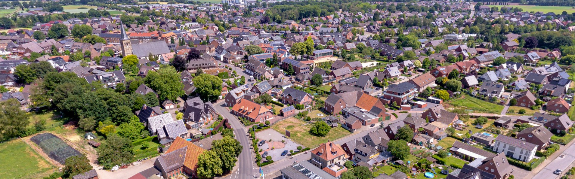 Panoramablick auf Dingden am Niederrhein